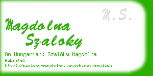 magdolna szaloky business card
