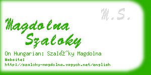 magdolna szaloky business card